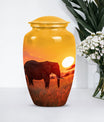 Classic 10-inch Elephant Urn, large aluminium cremation urn.