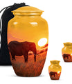 Classic 10-inch Elephant Urn, large aluminium cremation urn.