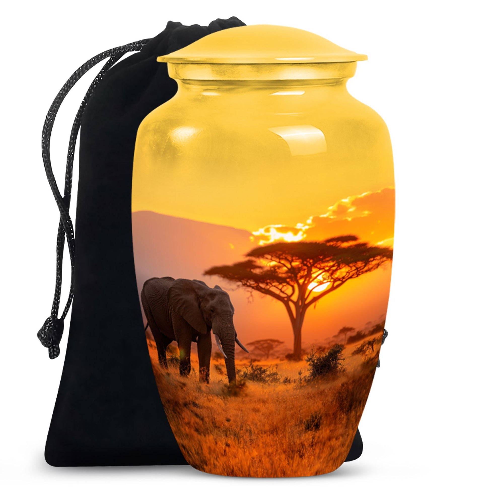 Elephant Urn with Butterfly theme for men's memorial, 