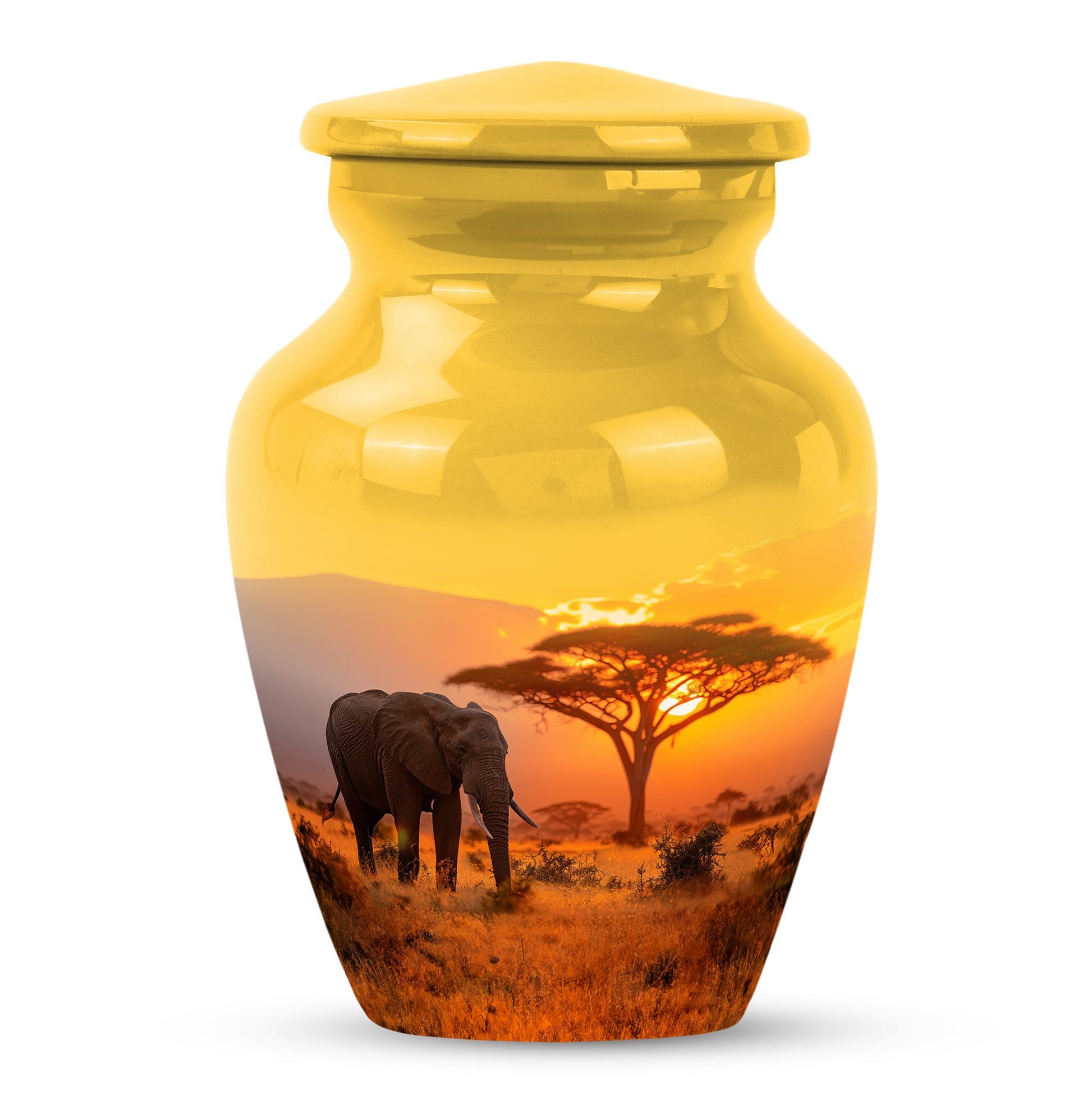 Elephant Urn with Butterfly theme for men's memorial, 