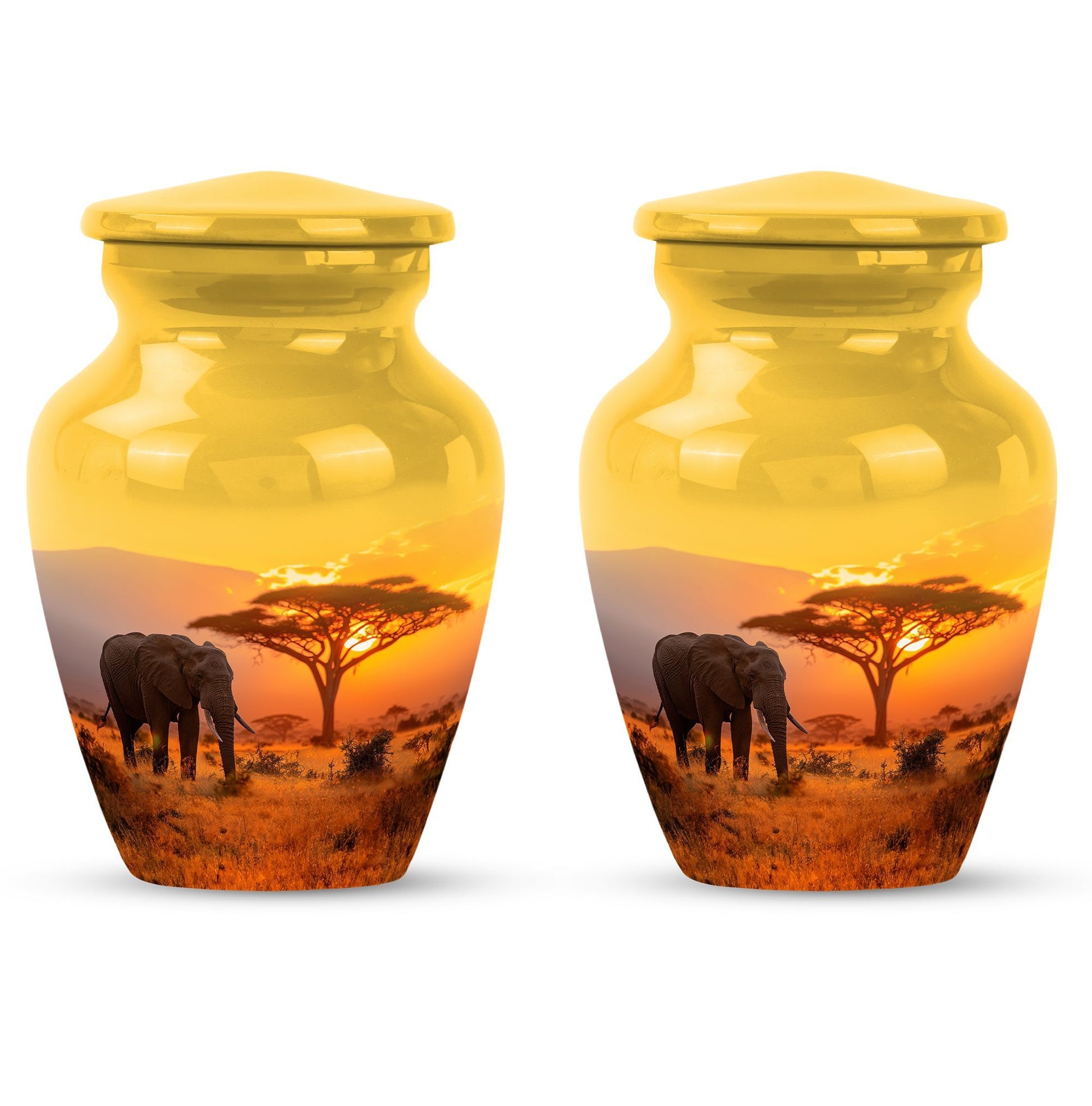 Elephant Urn with Butterfly theme for men's memorial, 