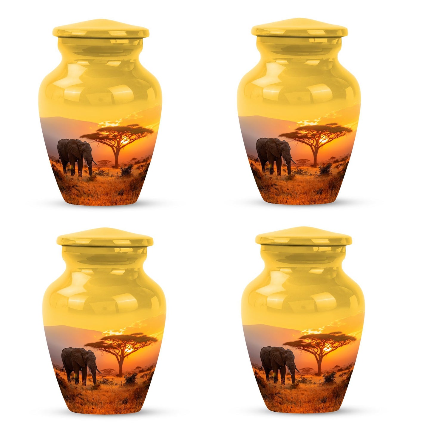 Elephant Urn with Butterfly theme for men's memorial, 