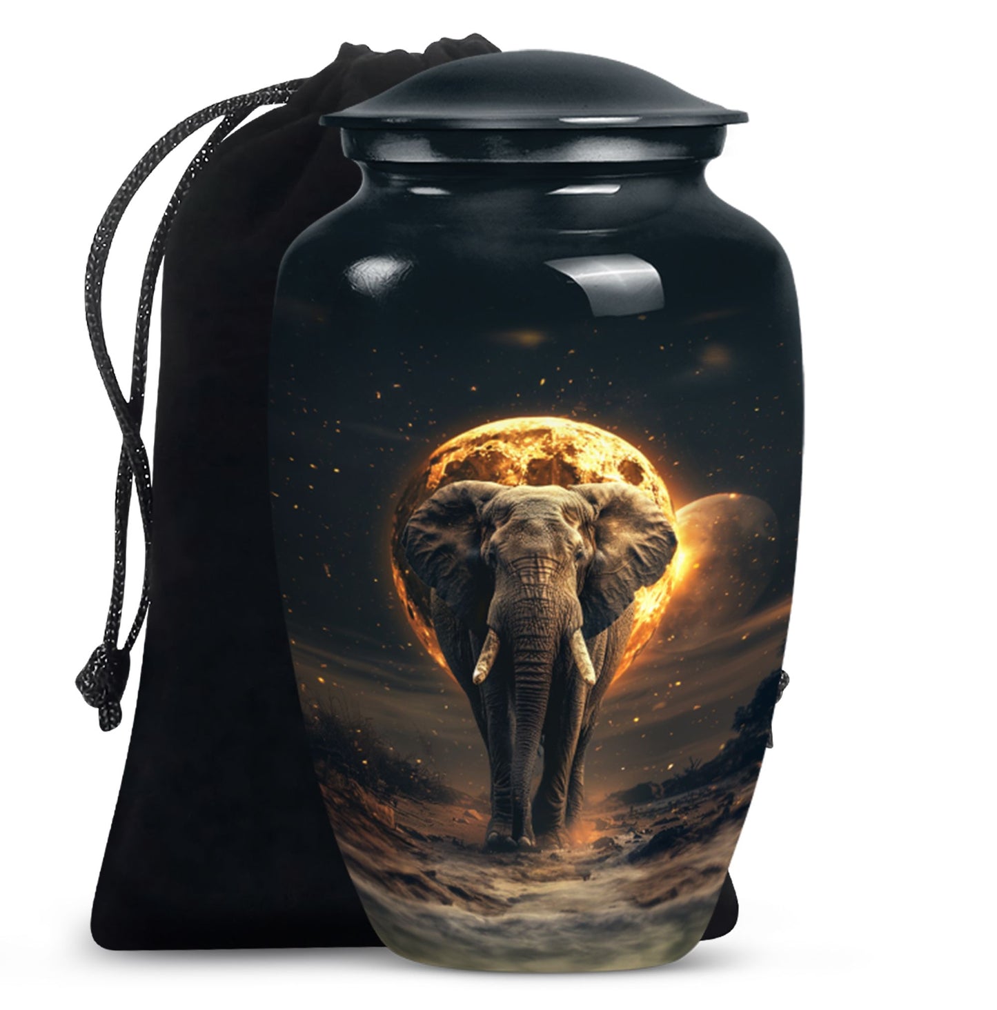 Elephant Urn theme with butterflies, 