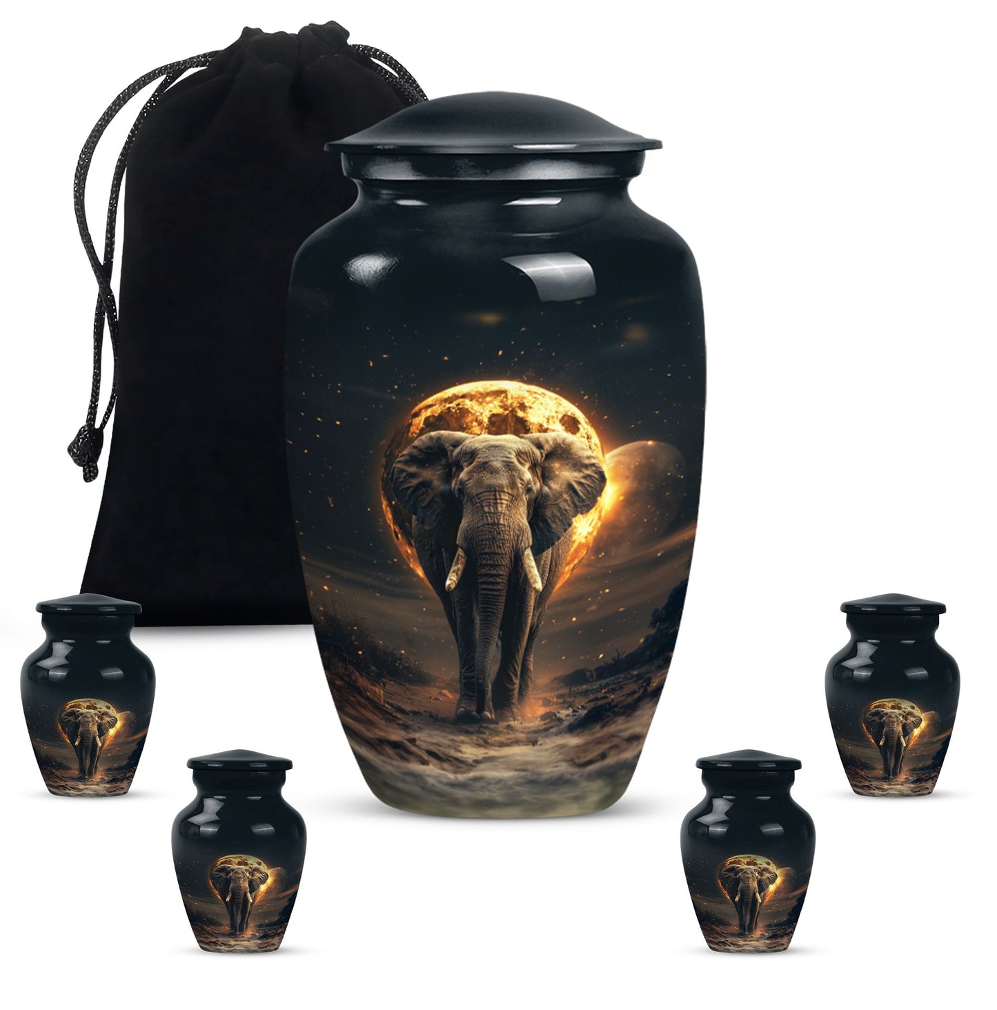 Elephant Urn theme with butterflies, 