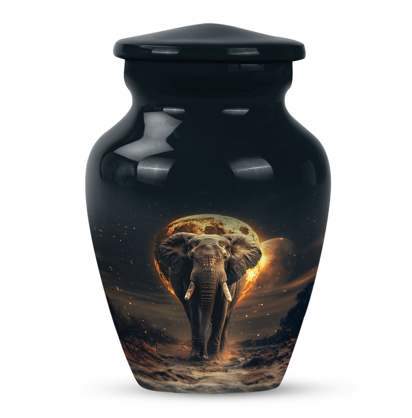 Elephant Urn theme with butterflies, 