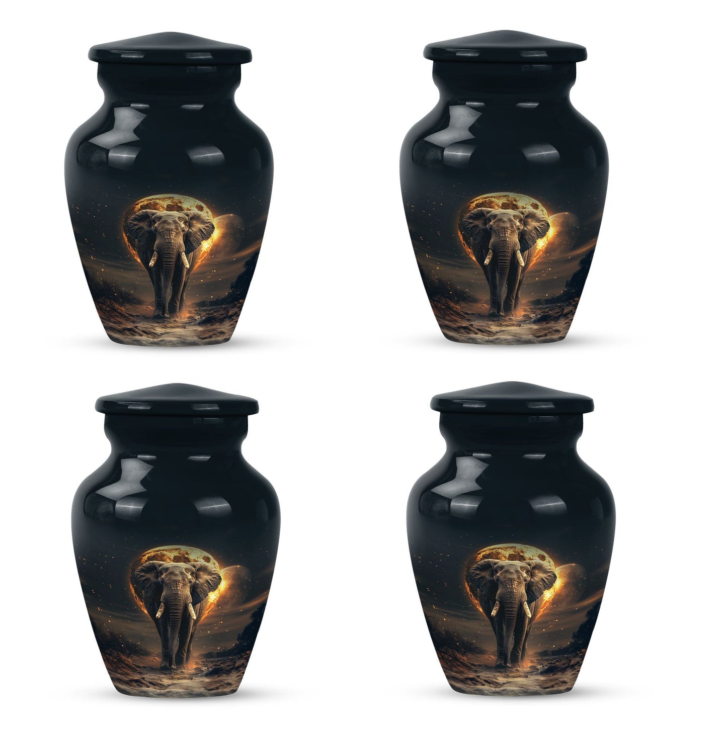 Elephant Urn theme with butterflies, 