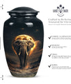 Elephant Urn theme with butterflies, 