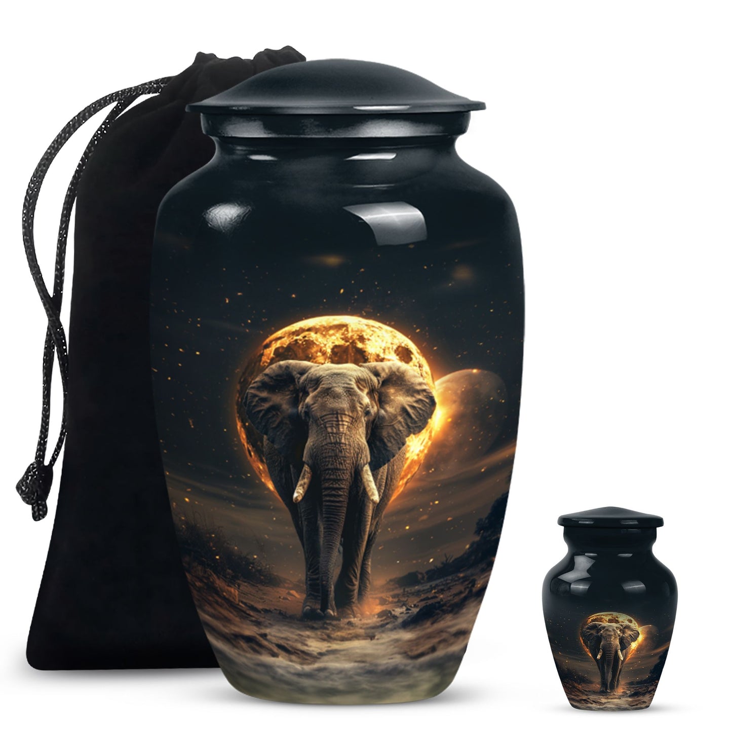 Elephant Urn theme with butterflies, 