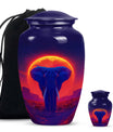 Large 10 inch classic elephant urn with butterfly design.
