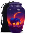 Elephant Urn memorial urn for adults with butterfly theme.