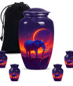 Elephant Urn memorial urn for adults with butterfly theme.