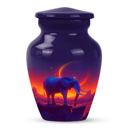 Elephant Urn memorial urn for adults with butterfly theme.