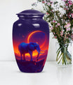 Elephant Urn memorial urn for adults with butterfly theme.