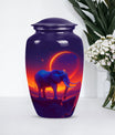 Elephant Urn memorial urn for adults with butterfly theme.