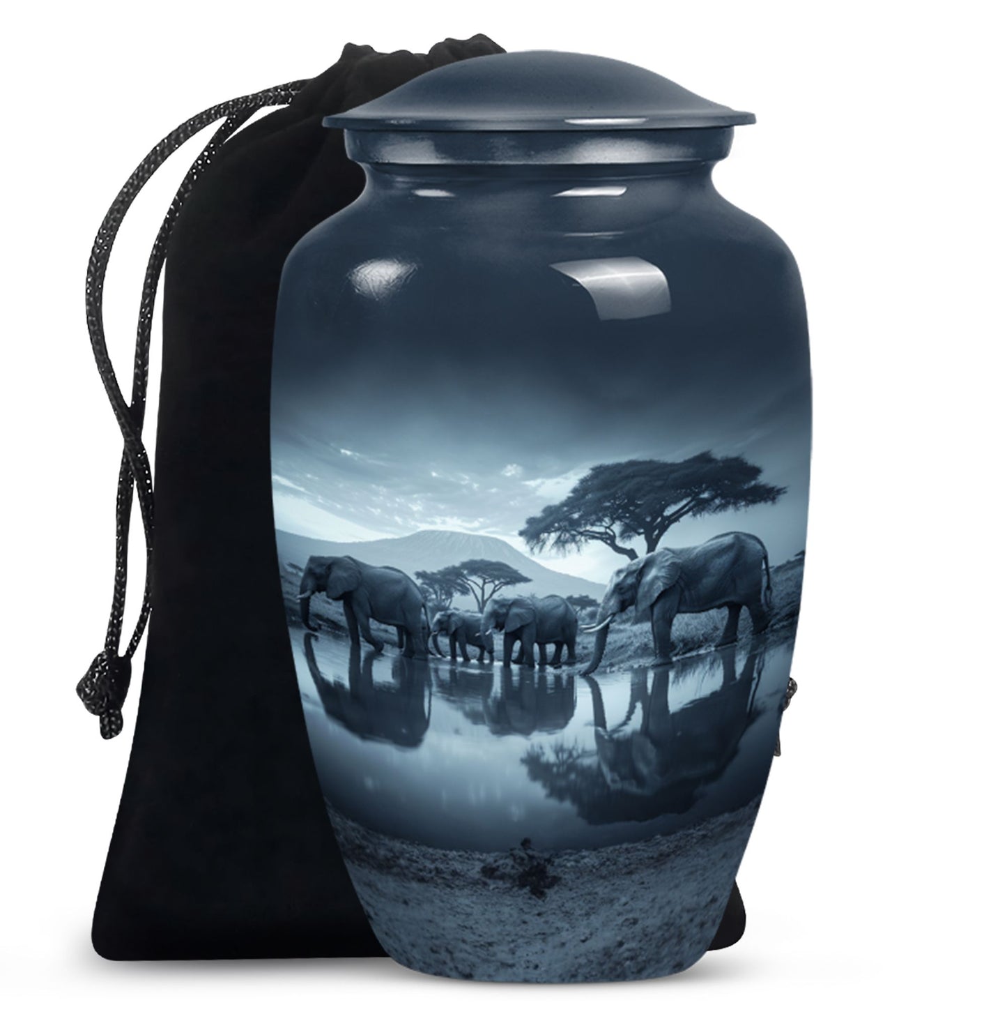 Classic 10-inch Elephant-themed cremation urn 