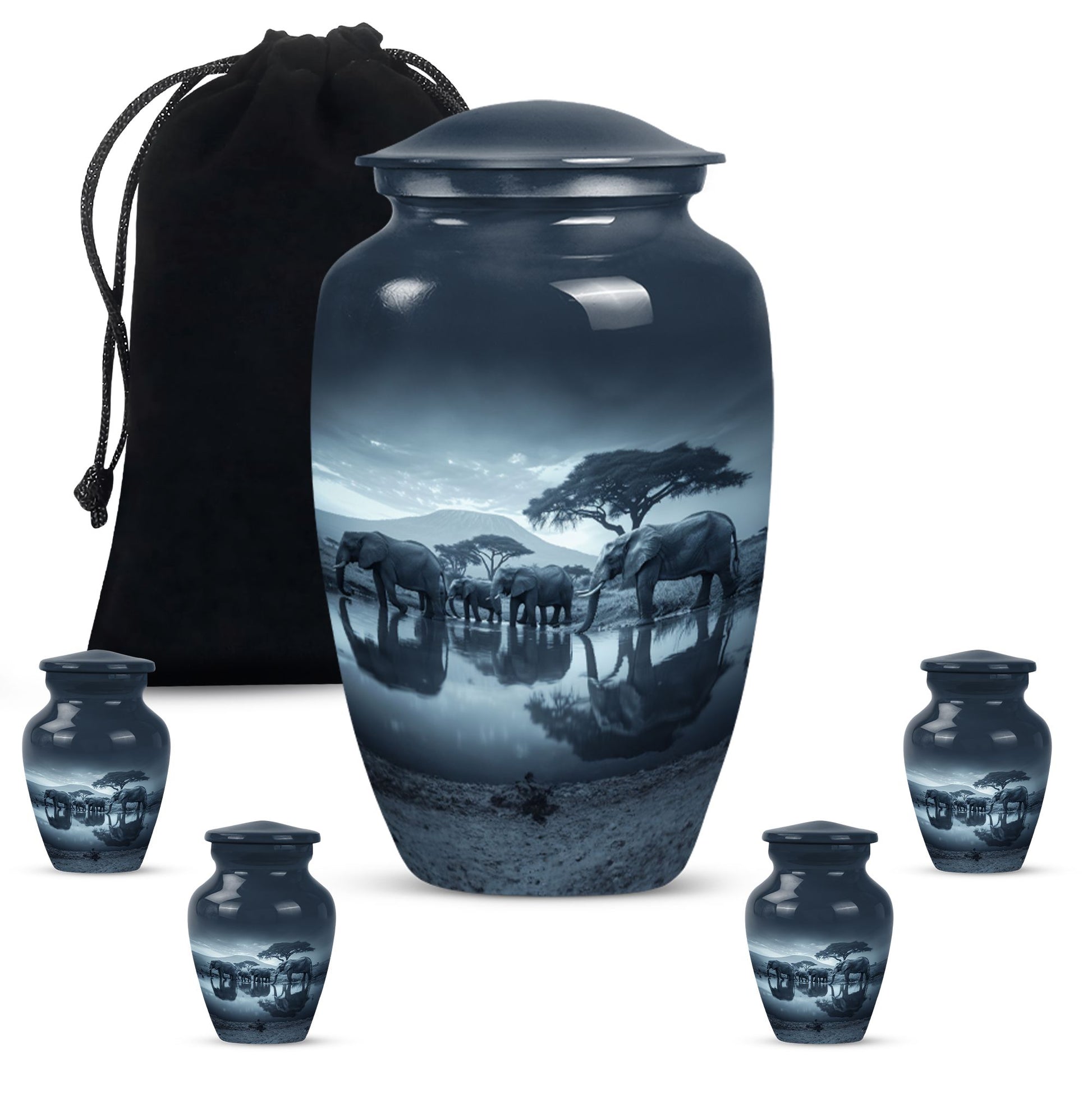 Classic 10-inch Elephant-themed cremation urn 