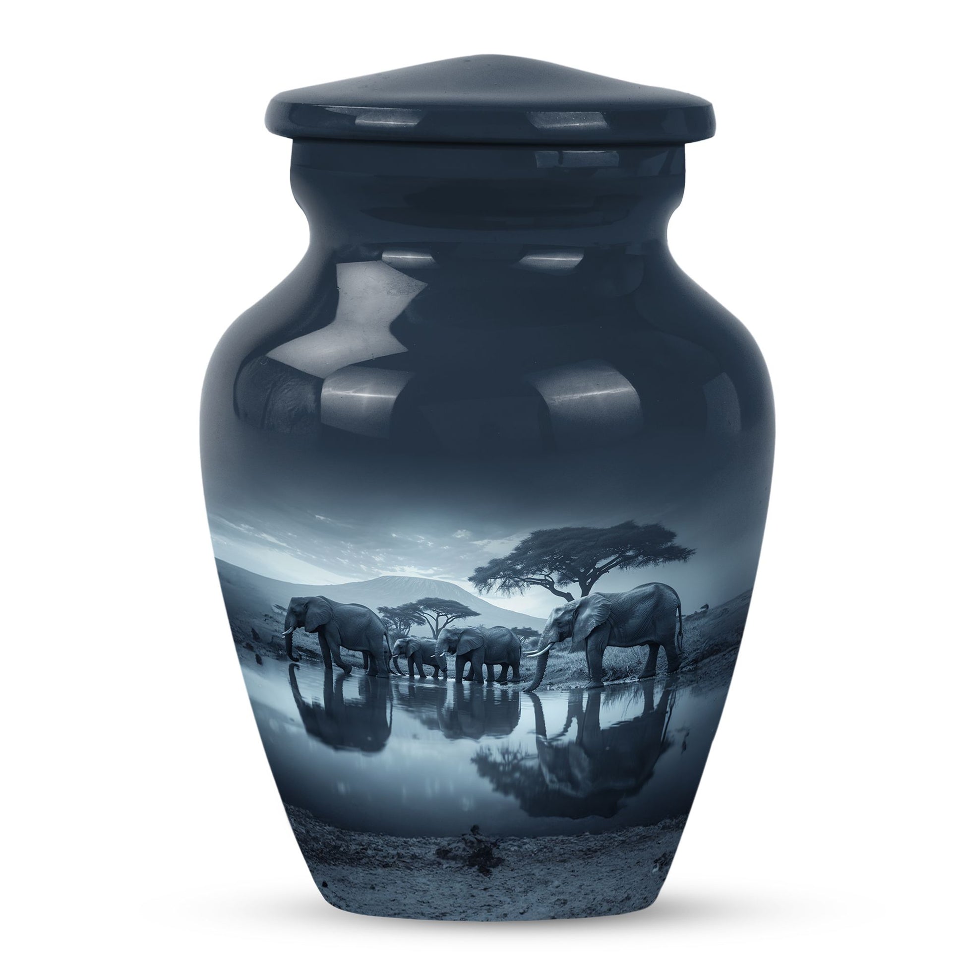 Classic 10-inch Elephant-themed cremation urn 