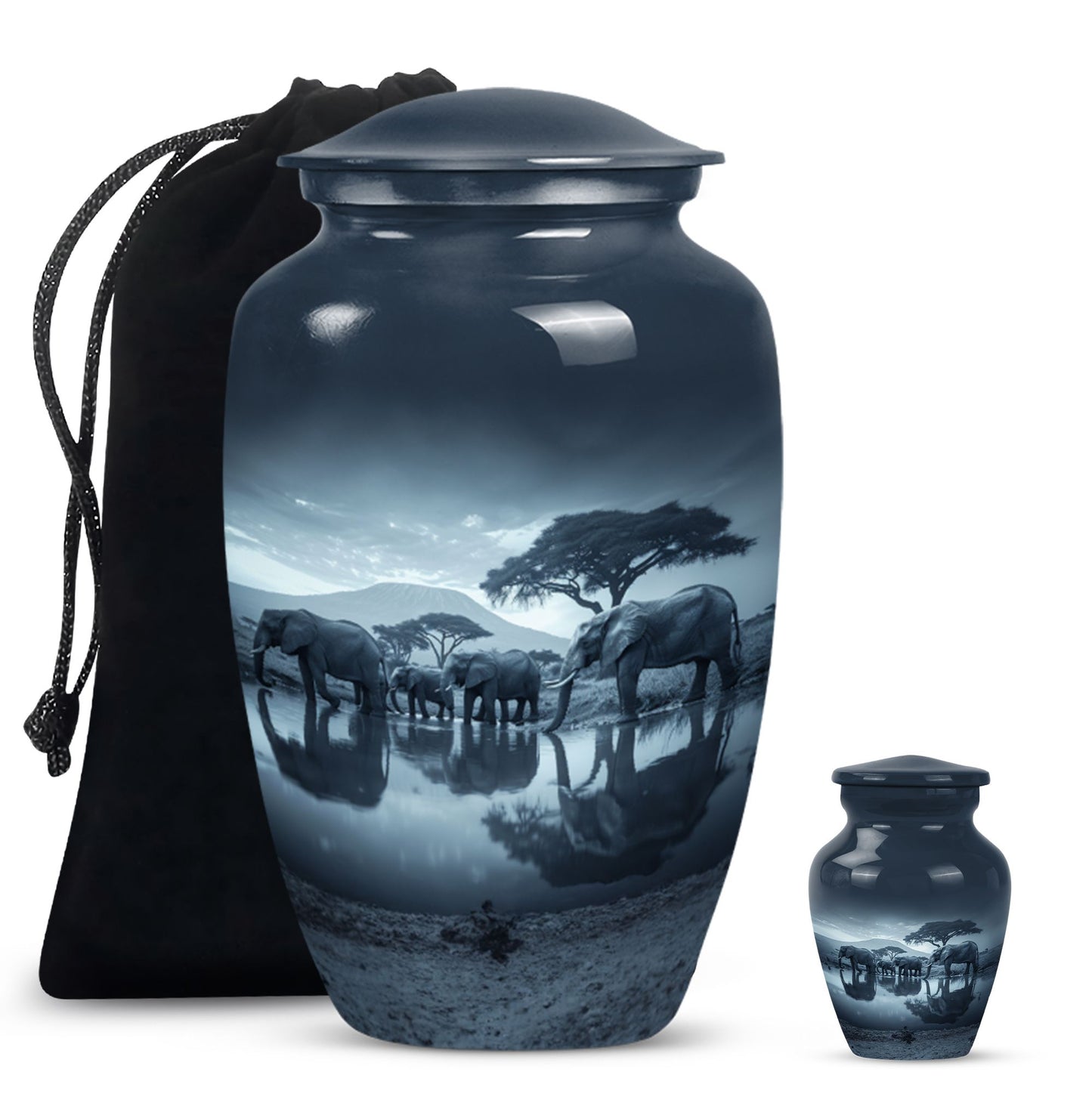 Classic 10-inch Elephant-themed cremation urn 