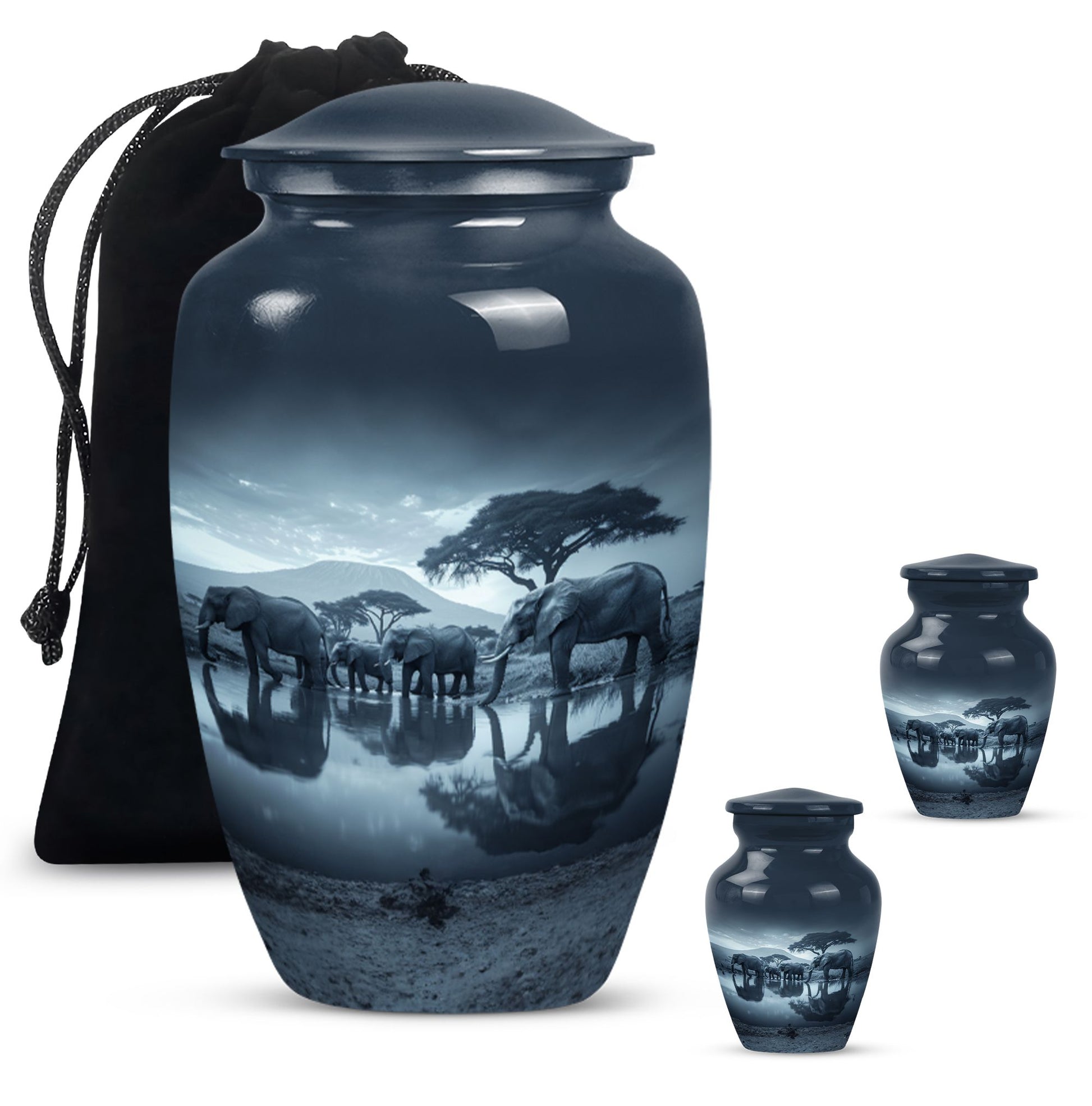 Classic 10-inch Elephant-themed cremation urn 