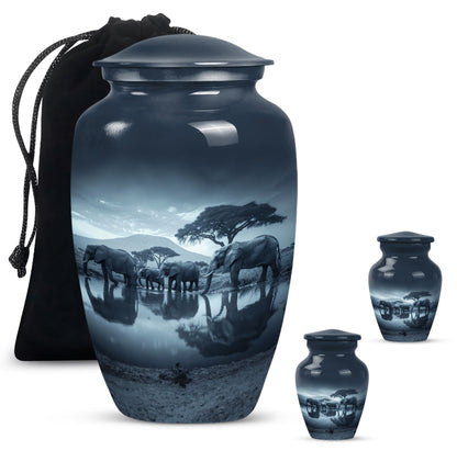 Classic 10-inch Elephant-themed cremation urn 