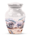 Butterfly themed elephant urn.