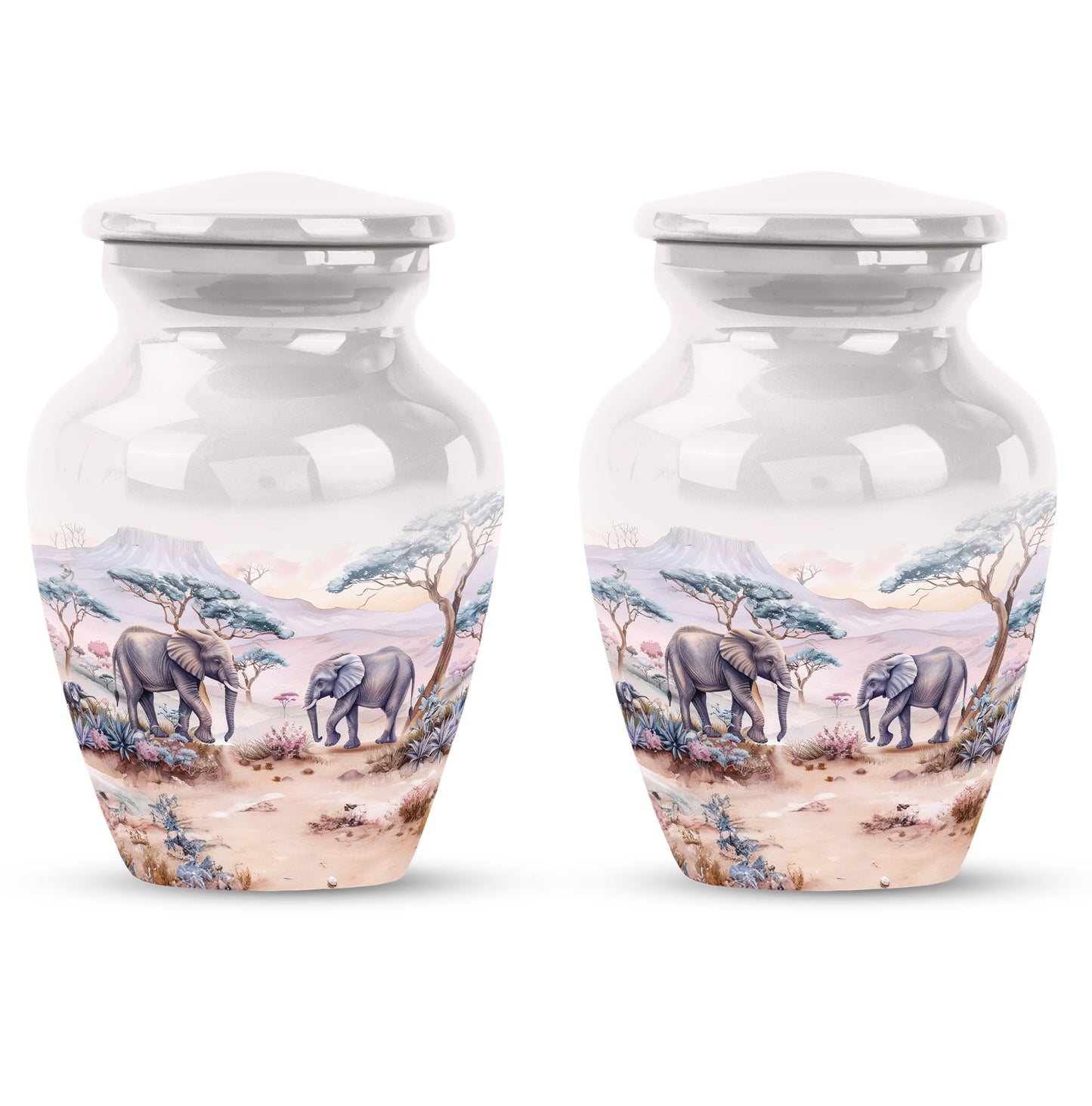 Butterfly themed elephant urn.