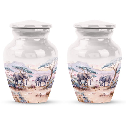 Butterfly themed elephant urn.