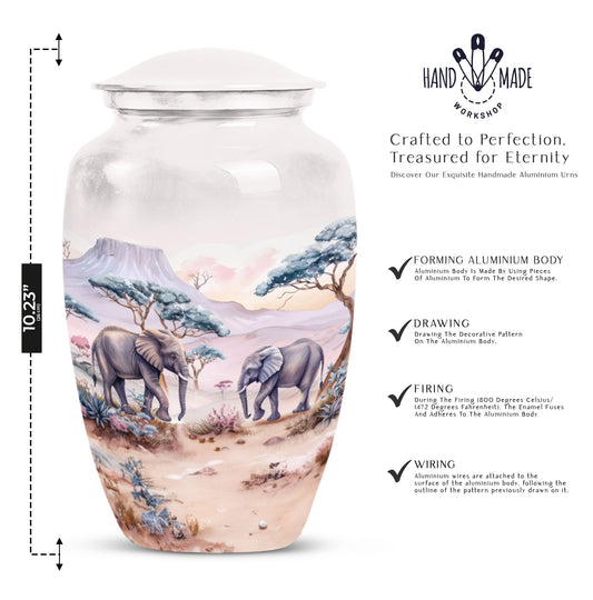 Butterfly themed elephant urn.