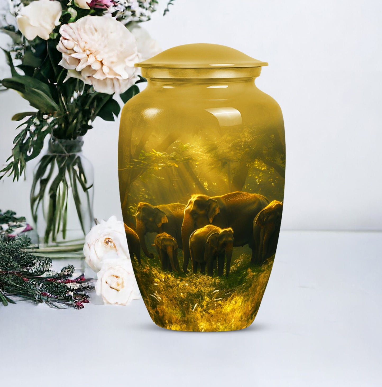 Classic Aluminium Elephant Cremation Urn