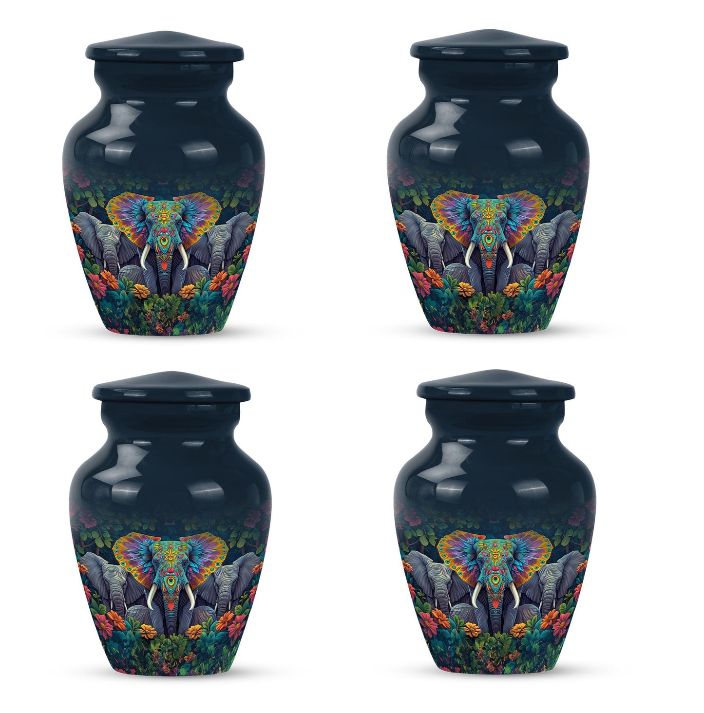 Butterfly-themed Classic Elephant Urn for adult human ashes.