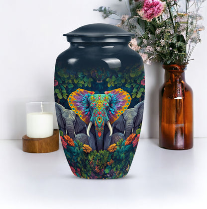 Butterfly-themed Classic Elephant Urn for adult human ashes.