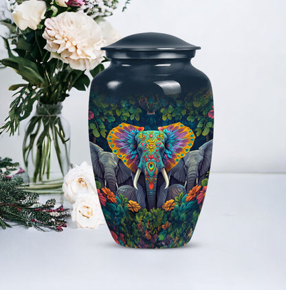 Butterfly-themed Classic Elephant Urn for adult human ashes.