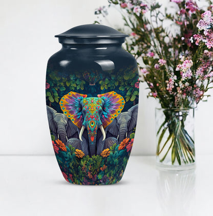 Butterfly-themed Classic Elephant Urn for adult human ashes.