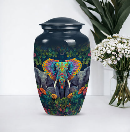 Butterfly-themed Classic Elephant Urn for adult human ashes.