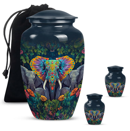 Butterfly-themed Classic Elephant Urn for adult human ashes.