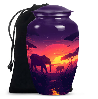 Elephant Family Urn.