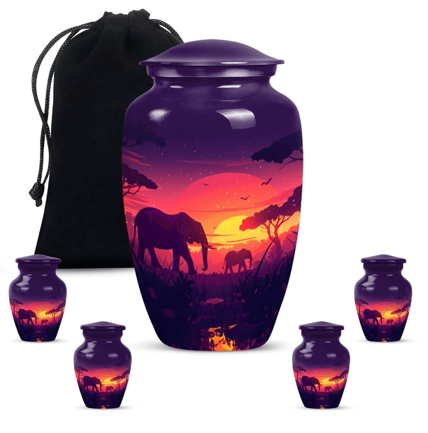 Elephant Family Urn.