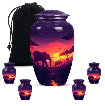 Elephant Family Urn.