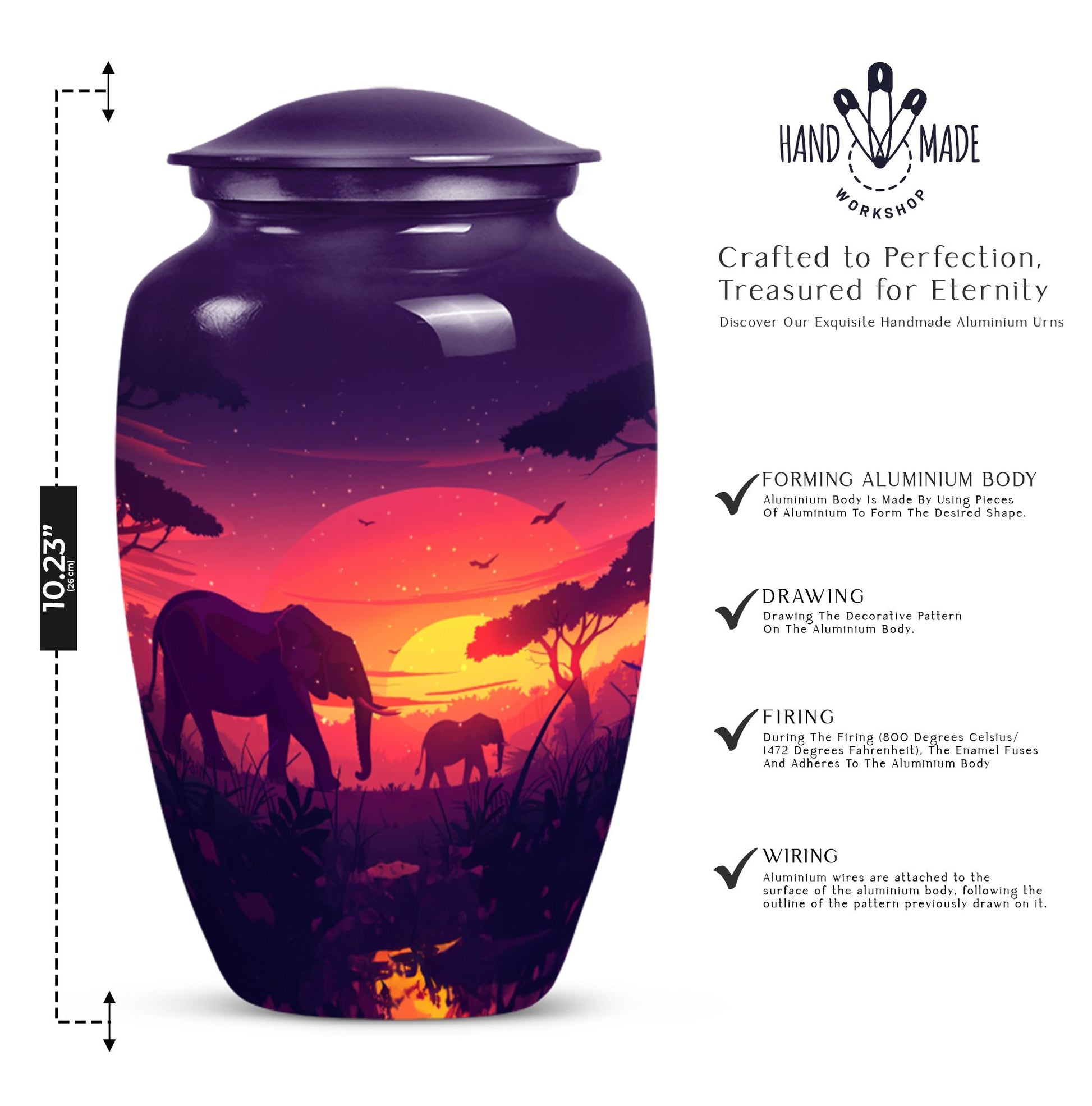 Elephant Family Urn.