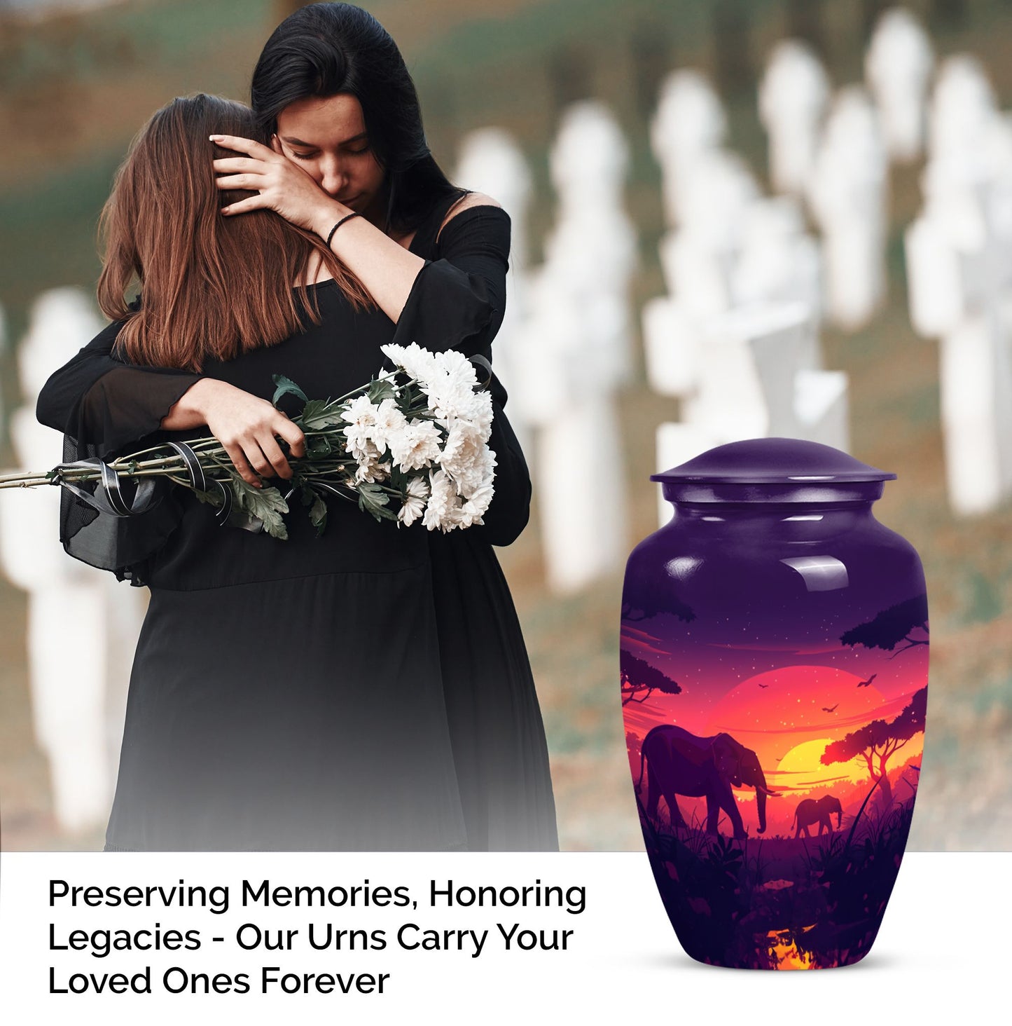Elephant Family Urn.