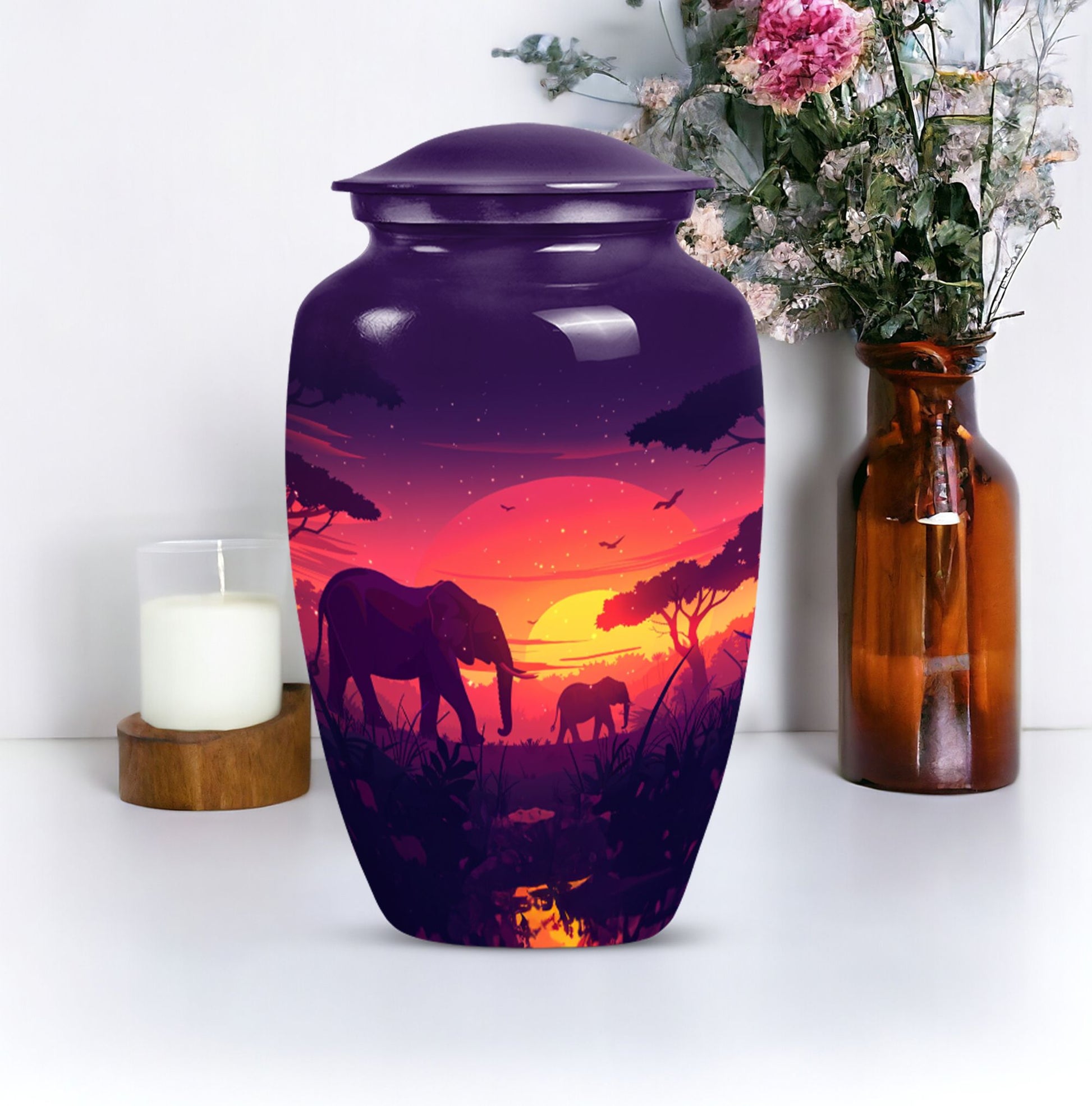 Elephant Family Urn.