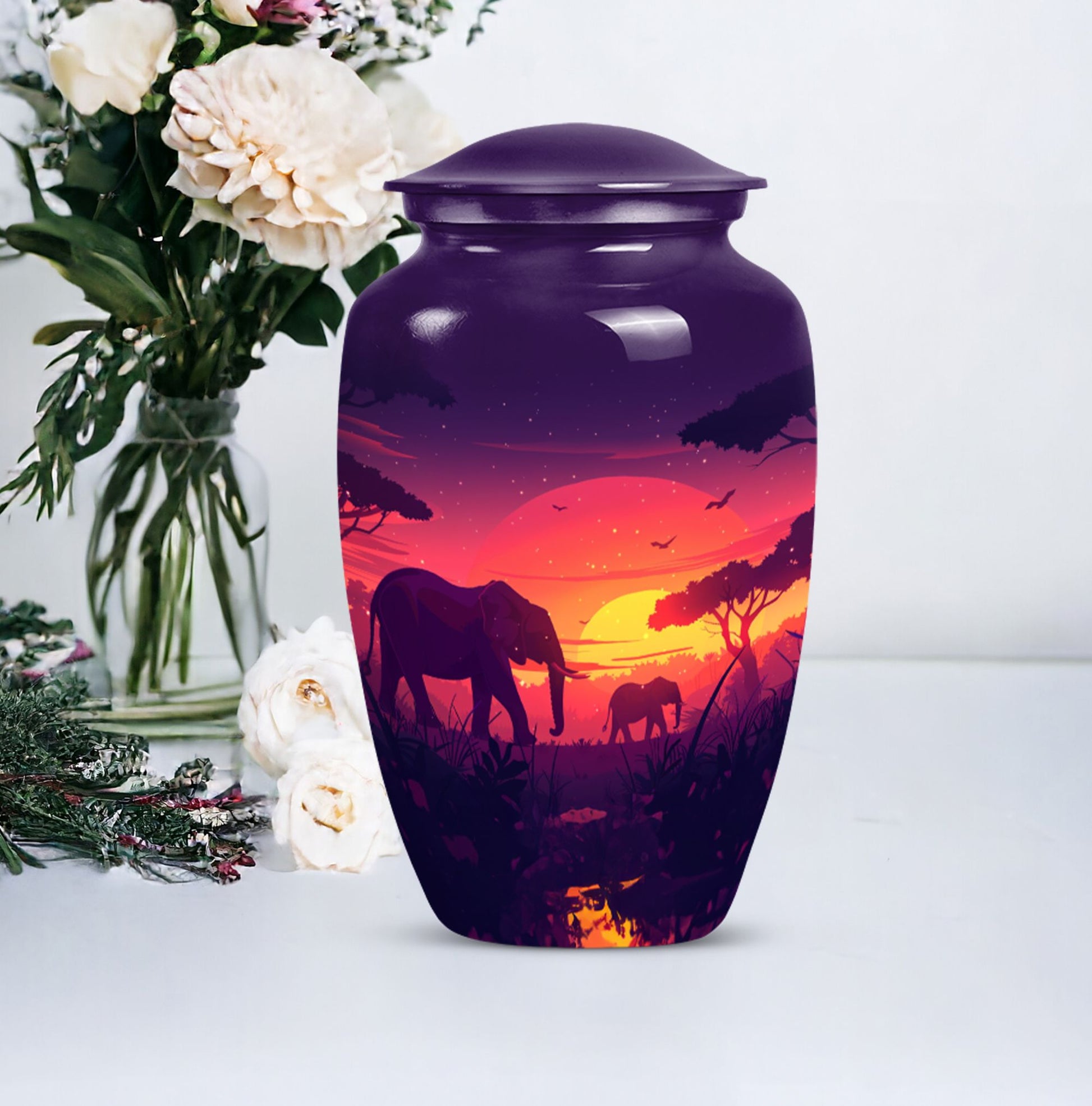 Elephant Family Urn.