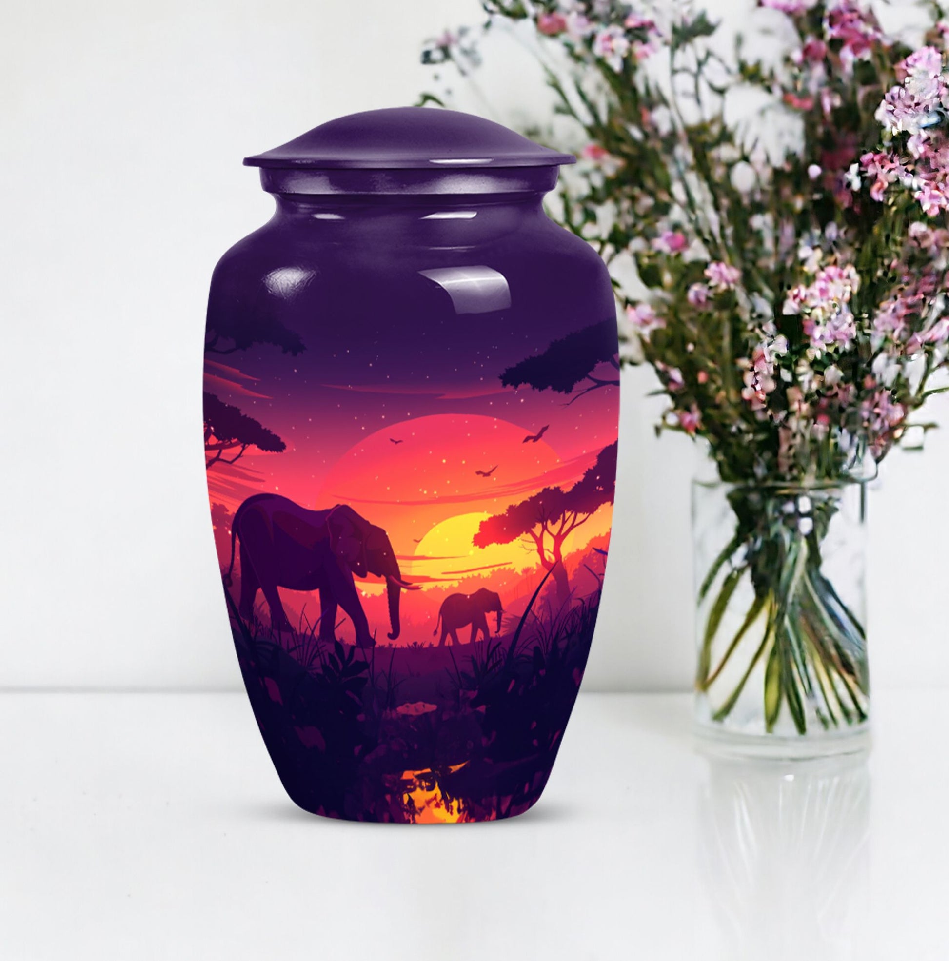Elephant Family Urn.