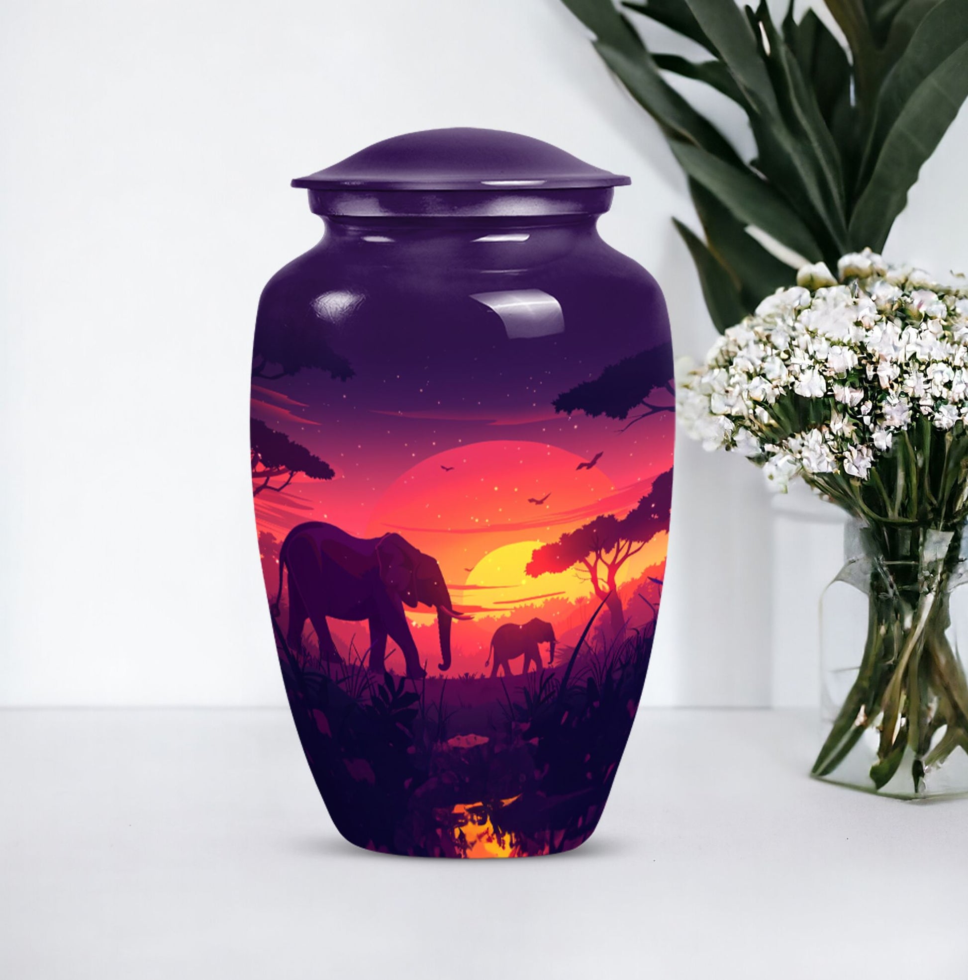 Elephant Family Urn.