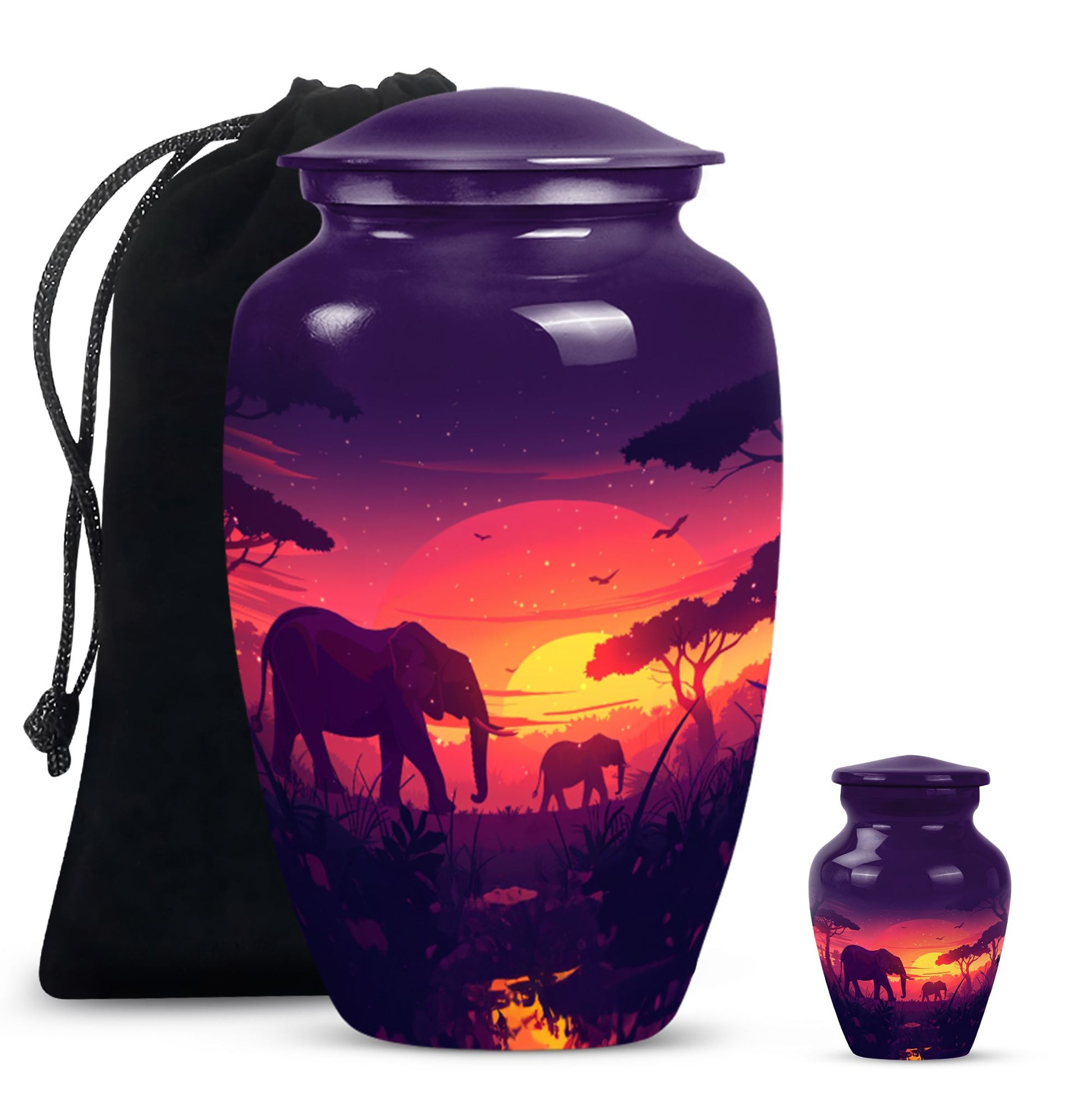 Elephant Family Urn.