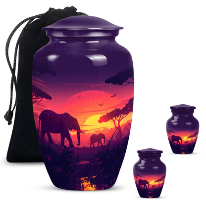 Elephant Family Urn.