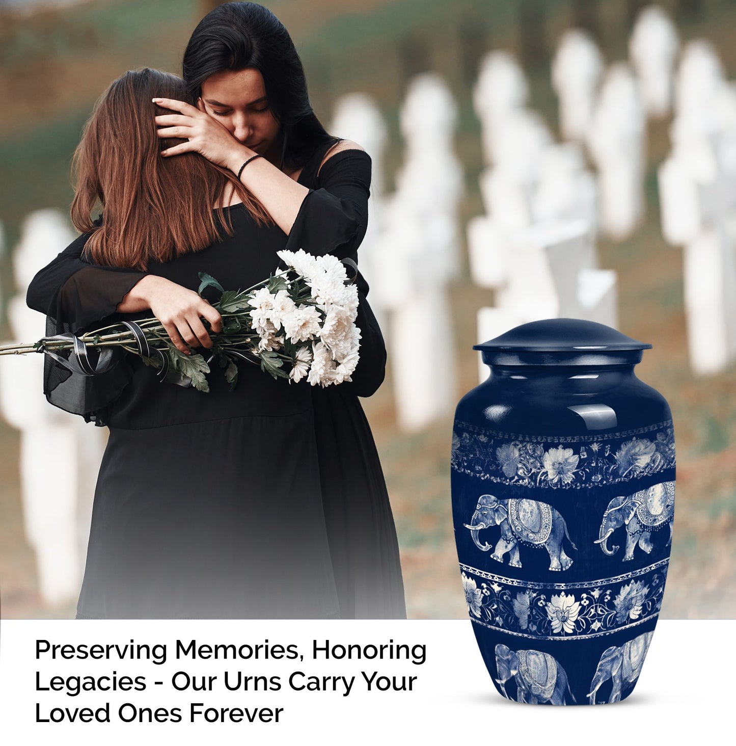  Elephant Family Memorial Urn 