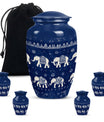 Elephant Family Urn with butterfly theme for cremation ashes