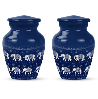 Elephant Family Urn with butterfly theme for cremation ashes