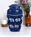Elephant Family Urn with butterfly theme for cremation ashes